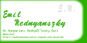 emil mednyanszky business card